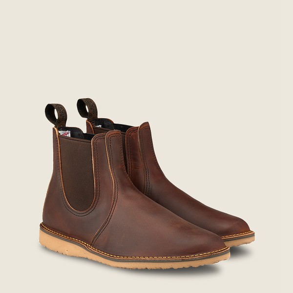 Red Wing Heritage Bot Erkek - Weekender Chelsea - 6-Inchr Rough & Tough Deri - Kahverengi - 18VQIKTL